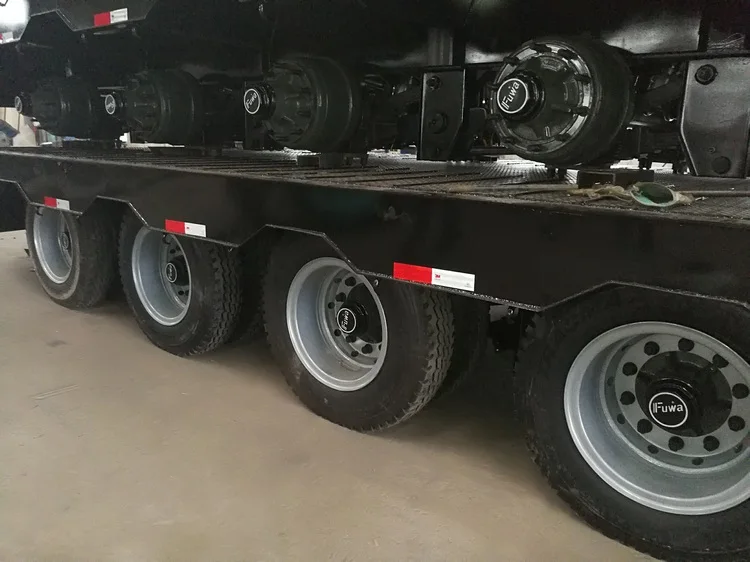 
China HEAVY Low Bed Cargo Semi Trailer for Dozer Loader Excavator Truck 