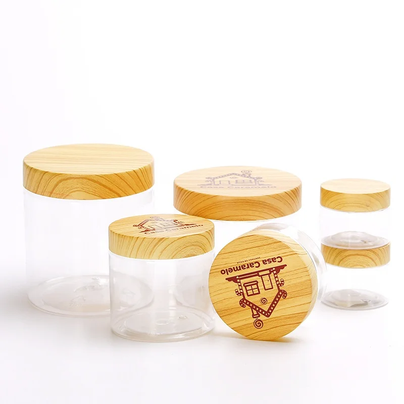 Famous factory wholesale Plastic Transparent PET Jars with lids