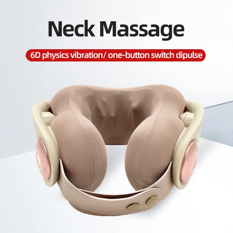 2024 HOT Good quality GAX Intelligent U-shaped car, plane and home brown heating shiatsu kneading travel neck massage X pillow