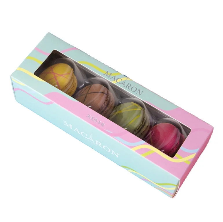 Hot Selling Cardboard Macaron Cookie Packaging Box Dessert Loaf Box For Bakery