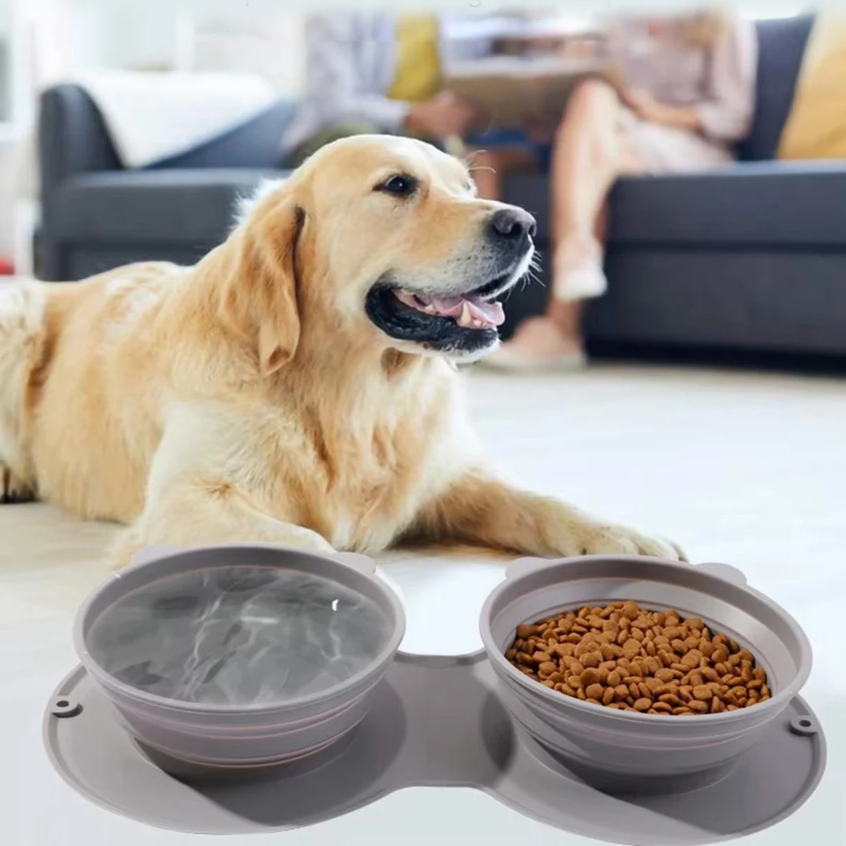 Outdoor Travel Portable Collapsible Dog Silicone Bowls Leakproof Foldable Feed Pet Eating Food Water Feeding Dog Cat Bowls