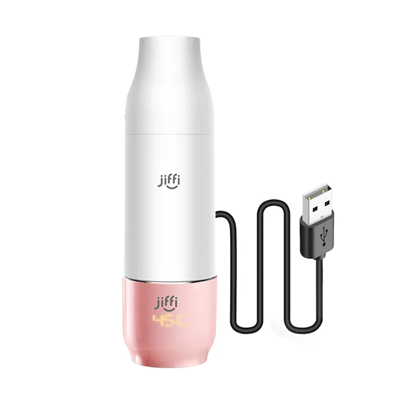 Travel Baby Milk Bottle Warmer with Smart Baby Bottle for Car Travel Outside 2021 Jiffi Portable USB Waterproof Gift Box Support