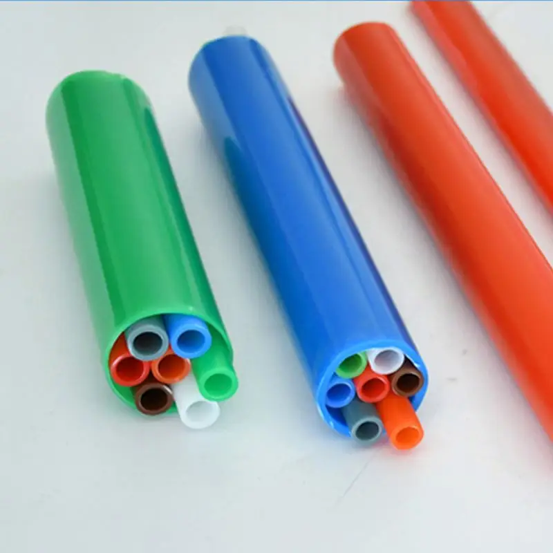 Underground Fiber Cable HDPE Microduct 2 ways 14/10 mm With PE Sheath 1.2mm For Telecom Cable Blowing Project