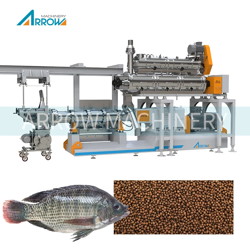 High Productivity 800-1200kg/h Floating Fish Feed Making Machine