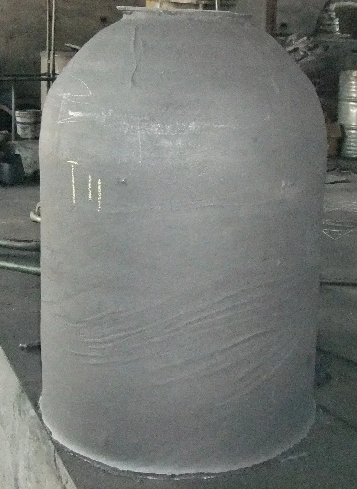 cylindrical large dimension graphite crucible for melting zinc, iron, steel, aluminum, copper