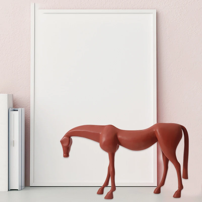Simple and luxurious style abstract animal resin horse sculpture ornaments