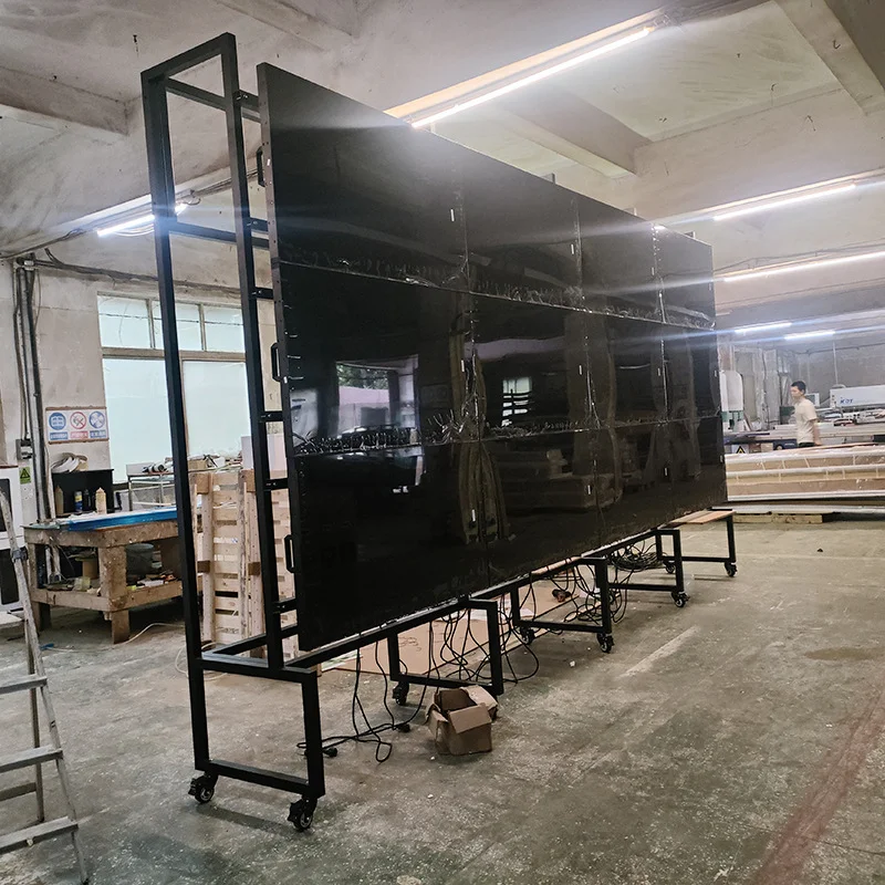 Design and development of store video playback display rack customized large and movable LCD LED splicing screen bracket