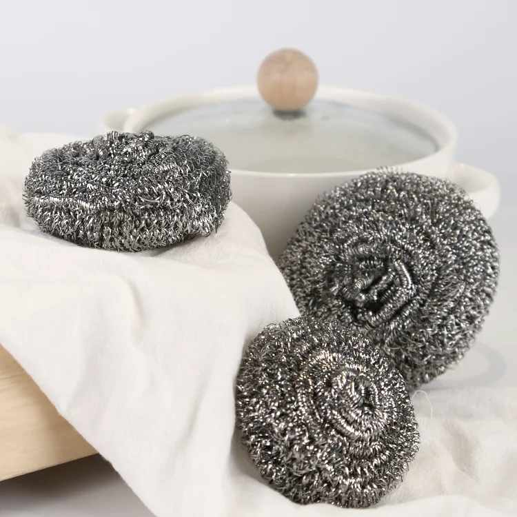 Heavy Duty Dish Scrubber Non-Scratch Steel Wool Rust-Resistant Kitchen Cleaning Stainless Steel Cleaning Ball Scrubber
