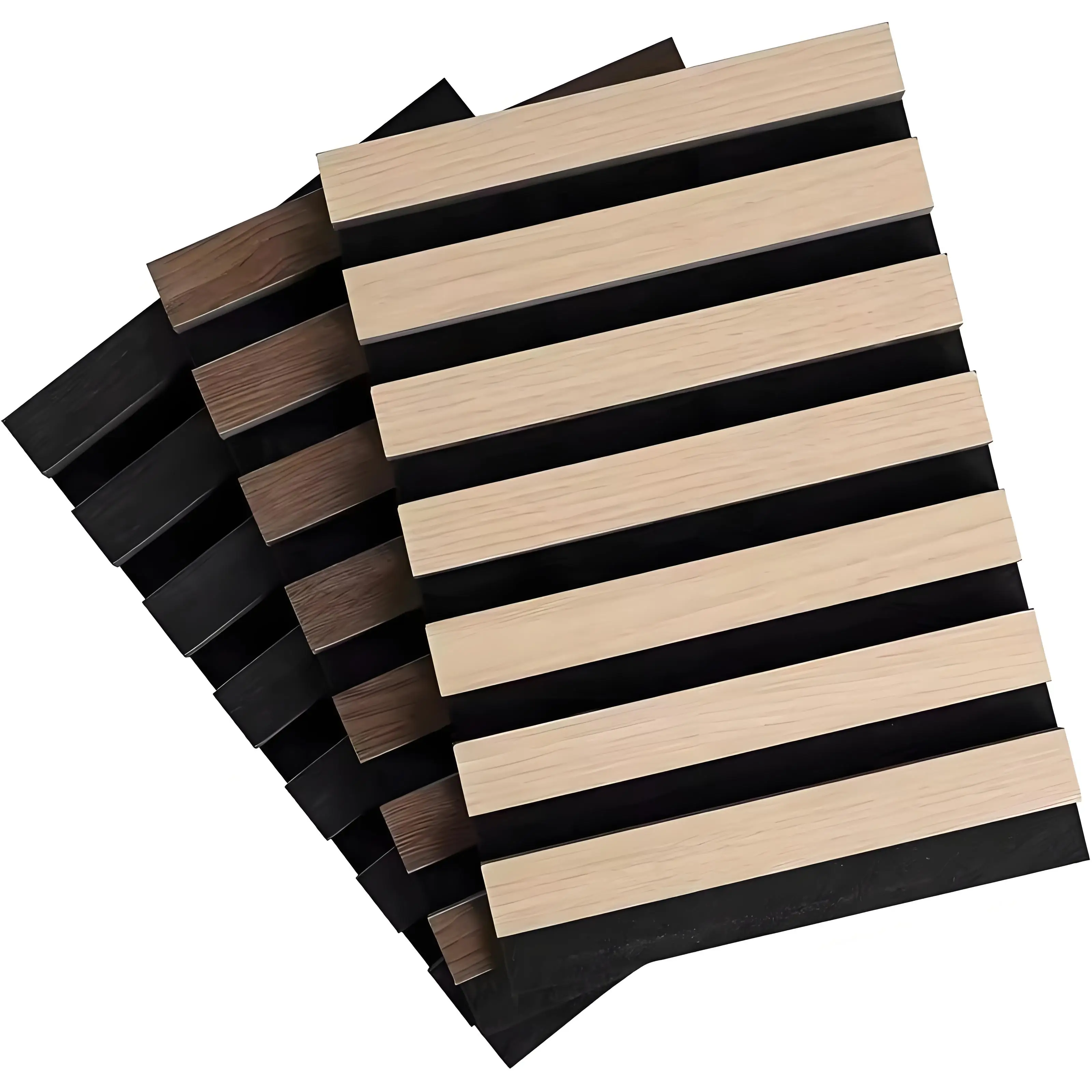 Modern Design 3D Akupanel Wooden Acoustic Panels Soundproof Wall Veneer Finish Hotels Living Room Apartments-Direct Factory Sale