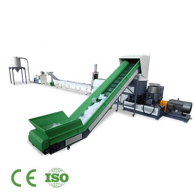 Long Power Customized Motor Plastic Recycling PP PE Pellet Making Granulator Machine
