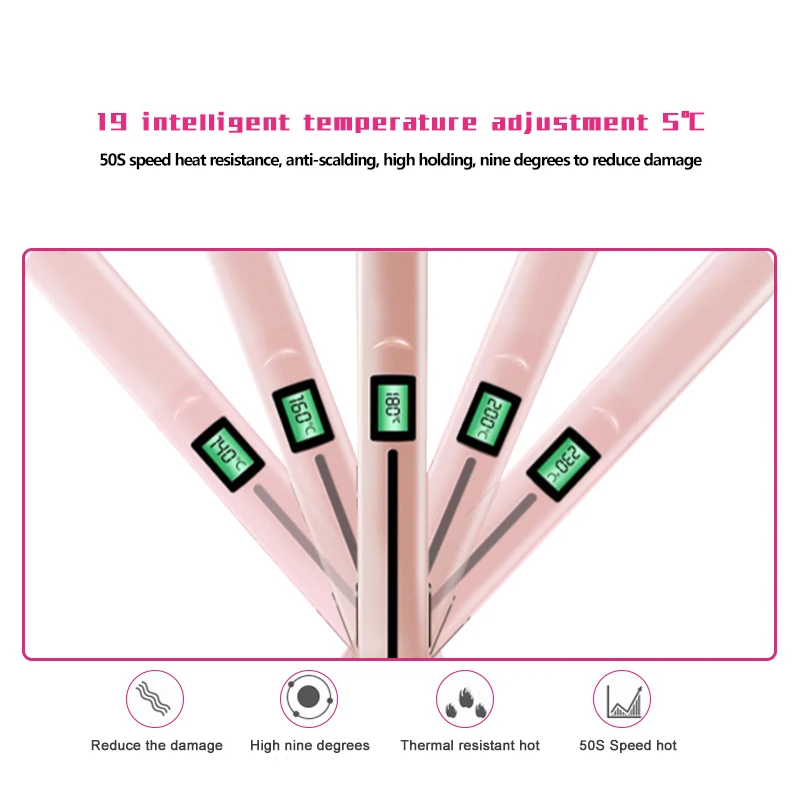 Professional Hair Straighter  Plate Flat Iron Fast Heating-up with Rotating Adjustable temperature