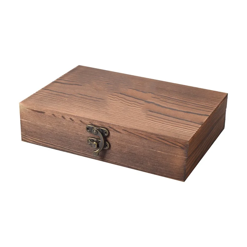 Vintage wood box Solid wood tea gift box Wooden gift box