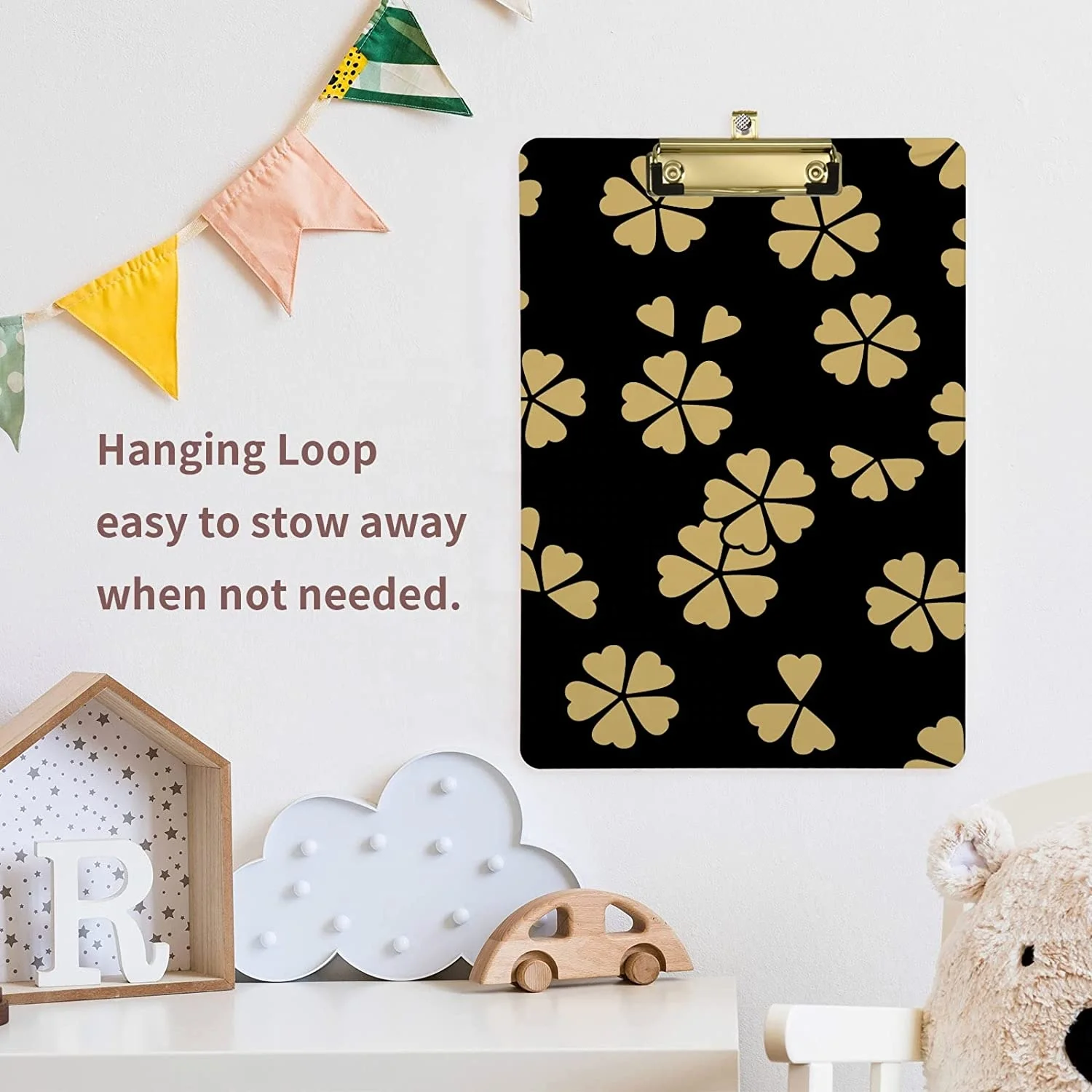 Office Stationery Supplies Customized Plastic Clipboard Waterproof Clip Board With Metal Clip and Retractable Hole for Hanging