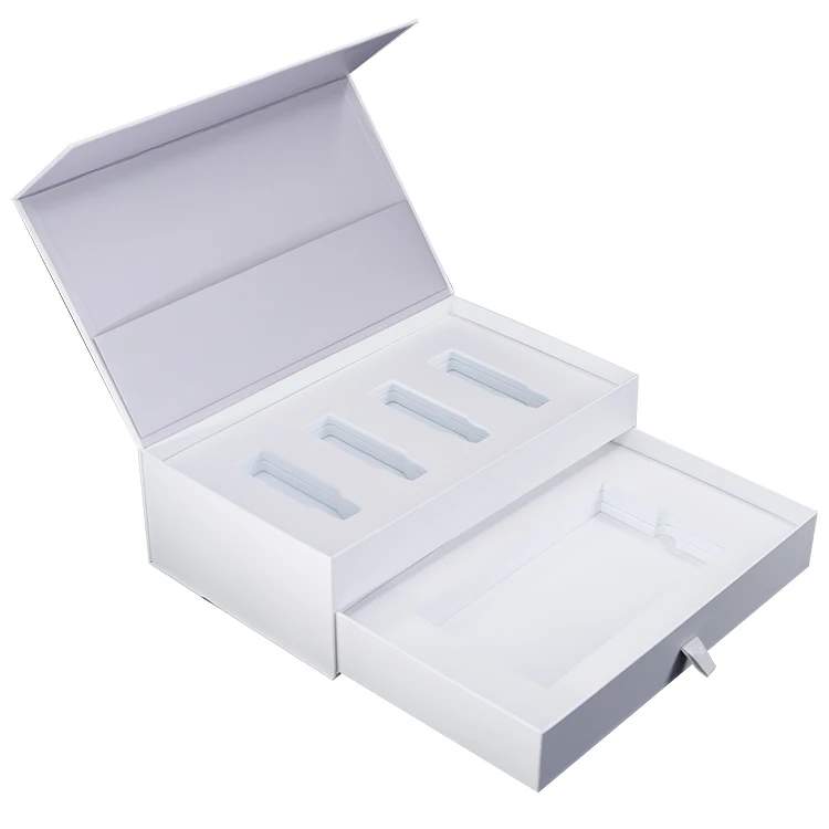 Double Layer Beauty Machine Packaging Boxes Custom for Eye Cream Skin Care Serum Lotion and White High-Quality Magnetic Gift Box