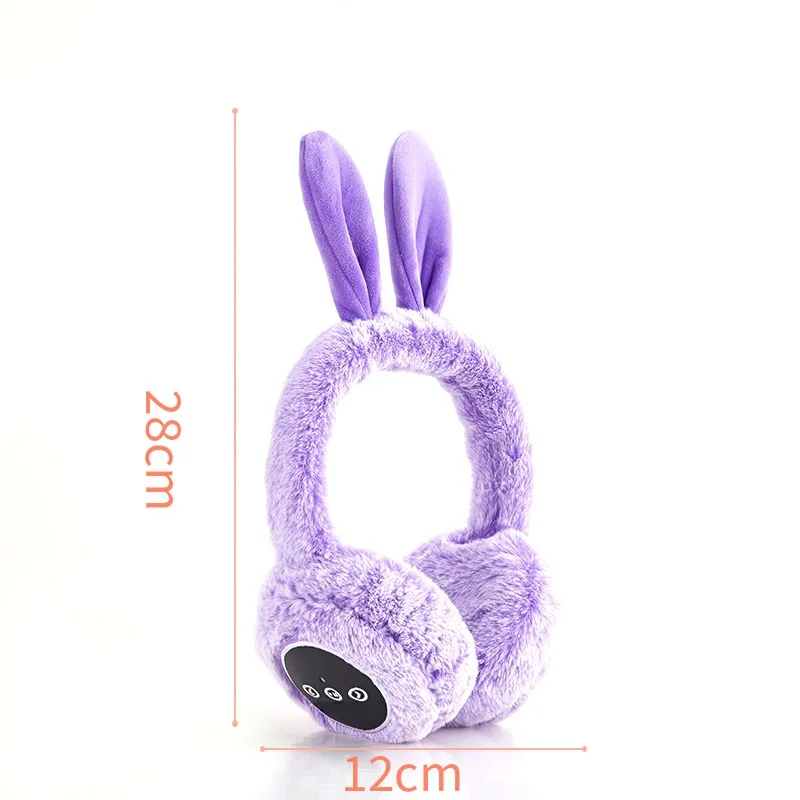 New Plush Headphone  Wireless Kids Headset Rabbit Ears Cute Colorful Music Stereo Earphone Girl LED Light Headphones
