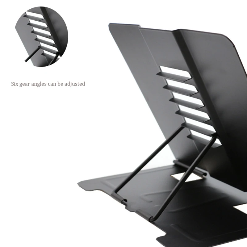6 Angles Adjustable Table Metal Bookend Foldable Hands Free Reading Book Holder Stand For Addult And Kids