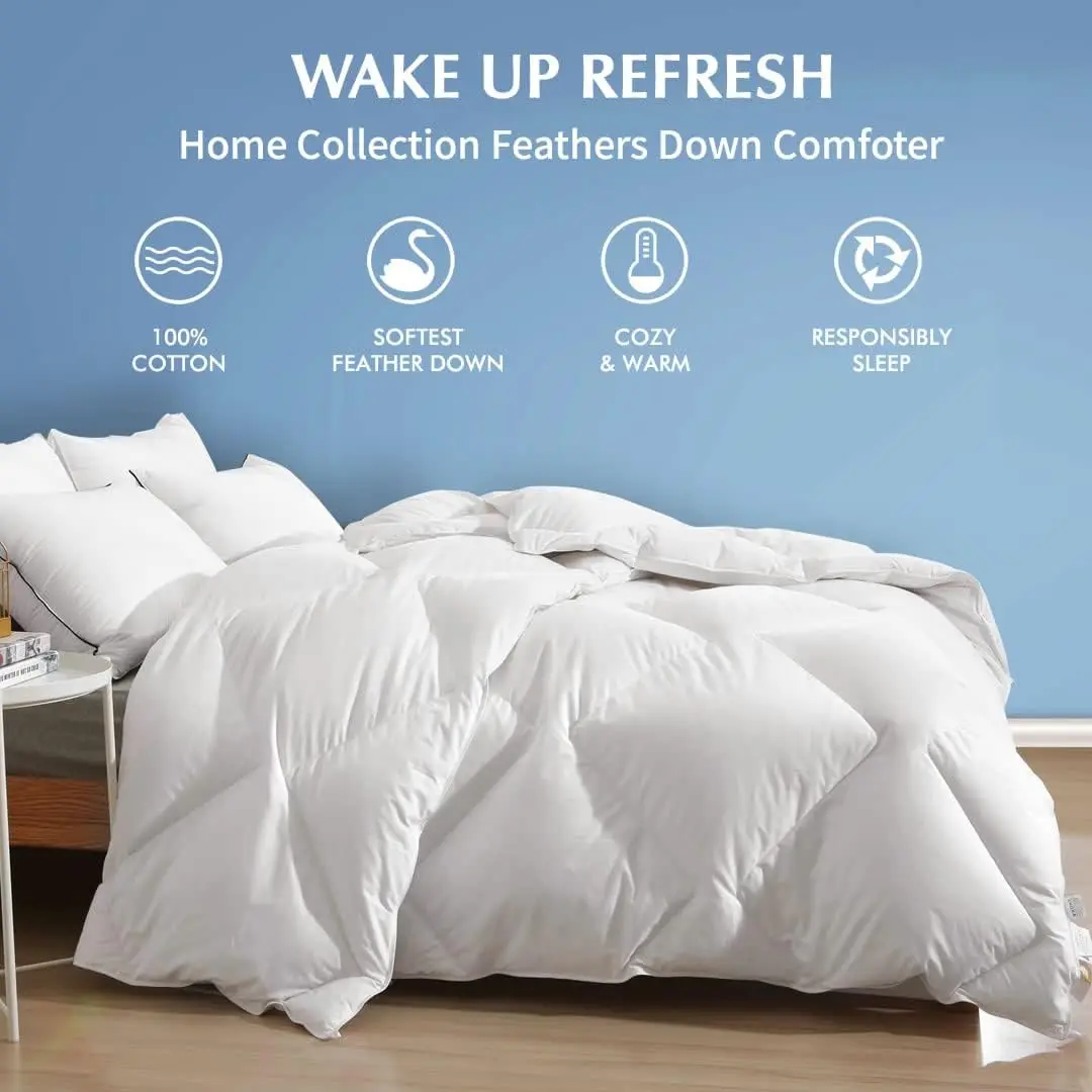 Custom Spring Autumn Winter Light Weight Warm Hypoallergenic Duvet Insert 100% Goose Filling Down Comforter Home Hotel Hospital