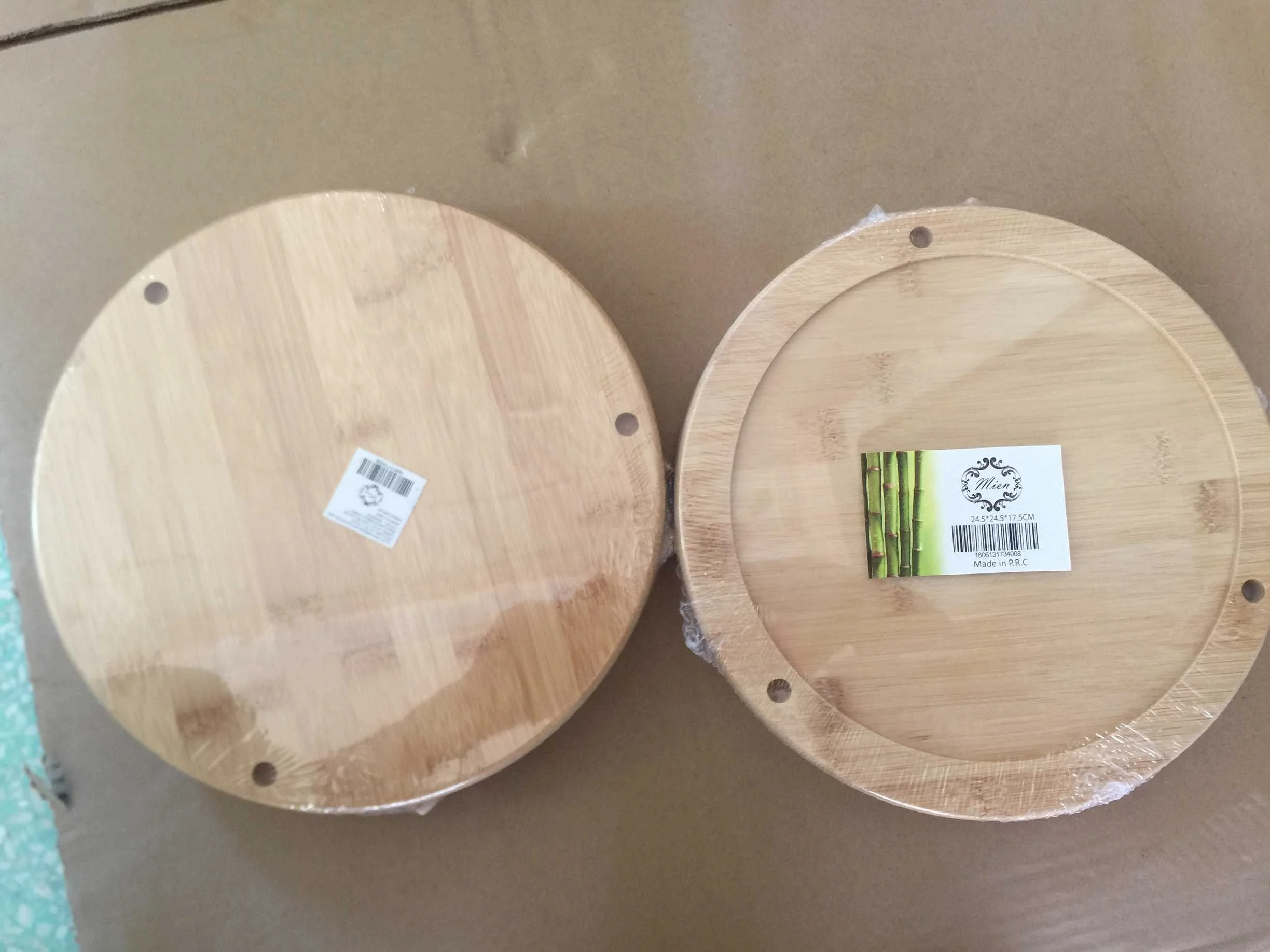 Bamboo round dining 2 tier lazy susan turntable for table wholesale