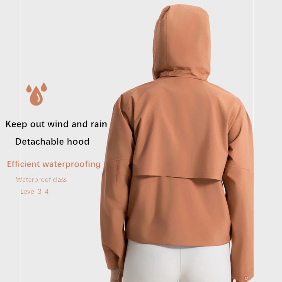 Xsunwing Wholesale 100% Nylon Running Waterproof Windproof Sports hooded Winter Anorak Windbreaker Jacket with pockets For Women