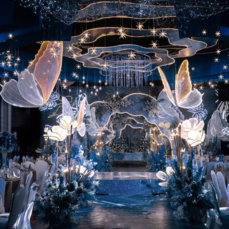 Nordic Creative Butterfly Shape Indoor Modern Luxury Chandelier Lamp For Wedding Decoration