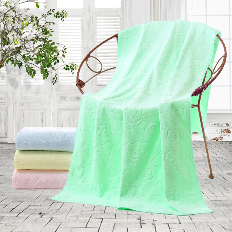 Nano microfiber bath towel, quick-drying embossed beach towel factory customization