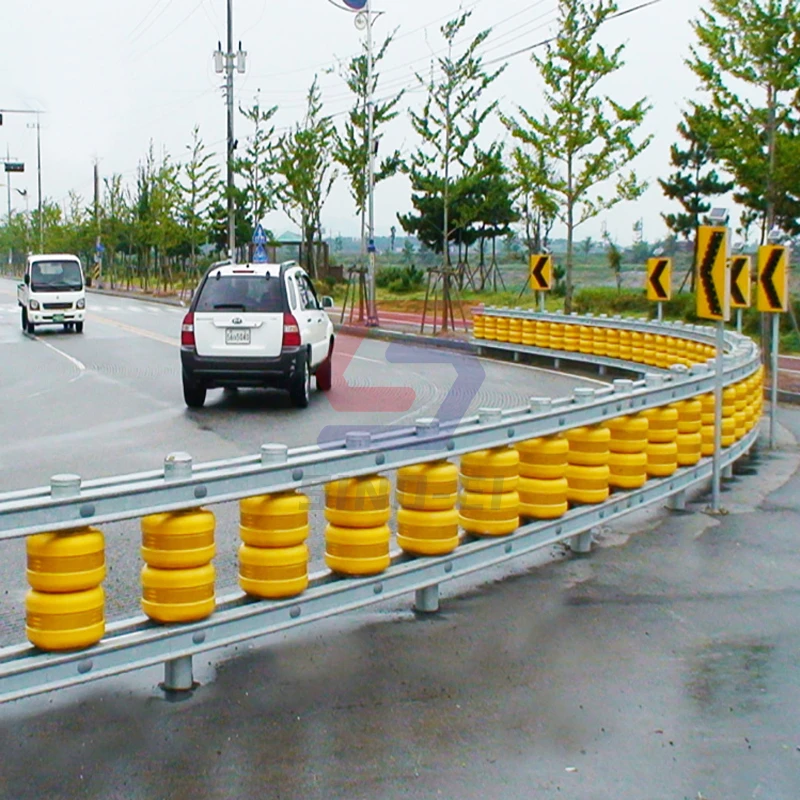 Пу и ПВХ Материал безопасности дорожного движения роликовый Поворотный барьер для прокатки ограждение продажи