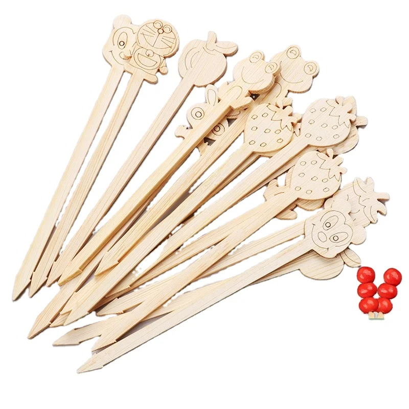 Newell Mini Sugar Gourd Skewer Wholesale Barbecue Disposable Paddle Skewer Bag In Bulk Bamboo Skewer Sticks With Custom Logo