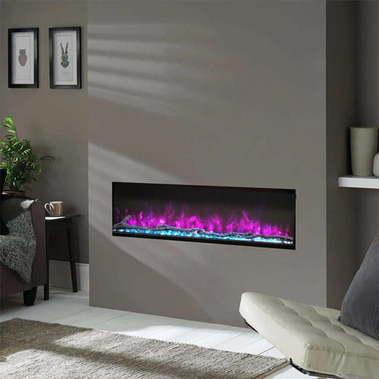 60 Inch  3D Contemporary Electric Fireplace Heater Insert Decorative Double Sided Electric Fire Place