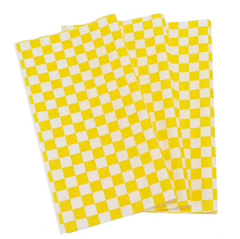 30 Gsm Grease Proof Oil Greaseproof Wrapping Paper Custom Printed Burger Packaging Wax Coated Kraft Paper For Food Burger