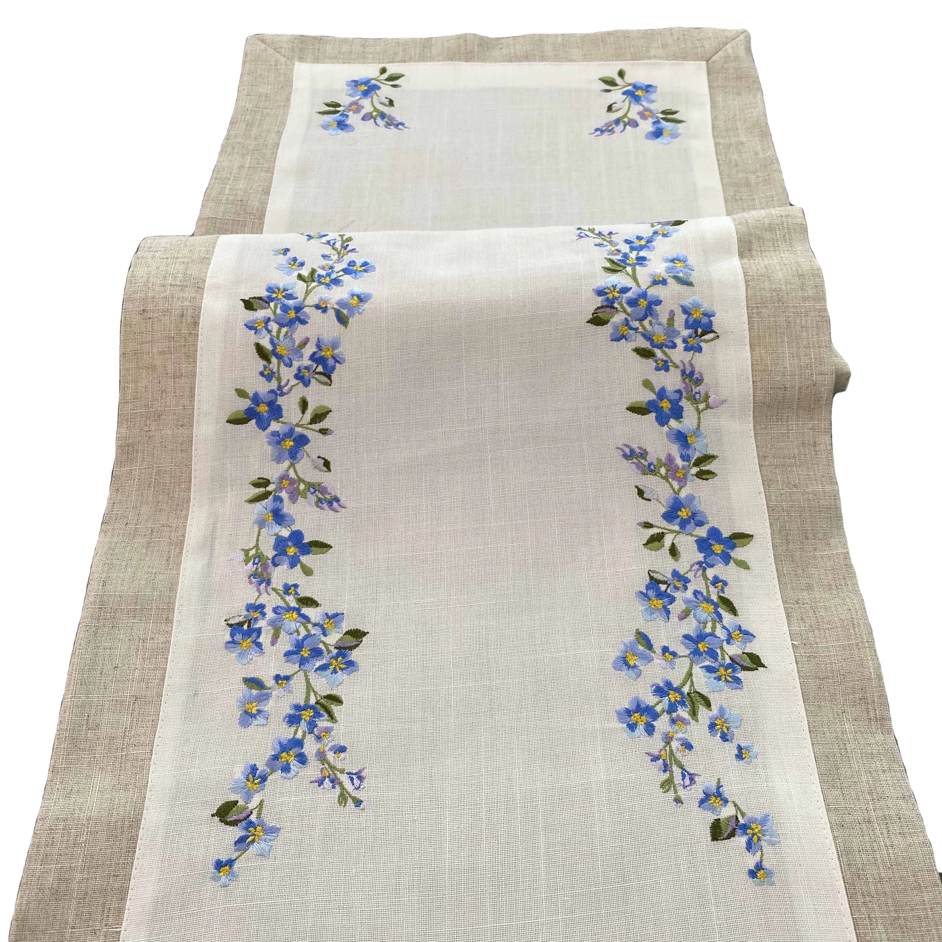 Double layer embroidered table runner tablecloth table cover table cloth