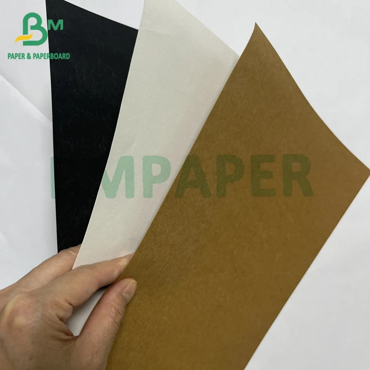 Biodegradable 0.55mm Glossy Black Roll Washable Kraft Paper for Flower Pot