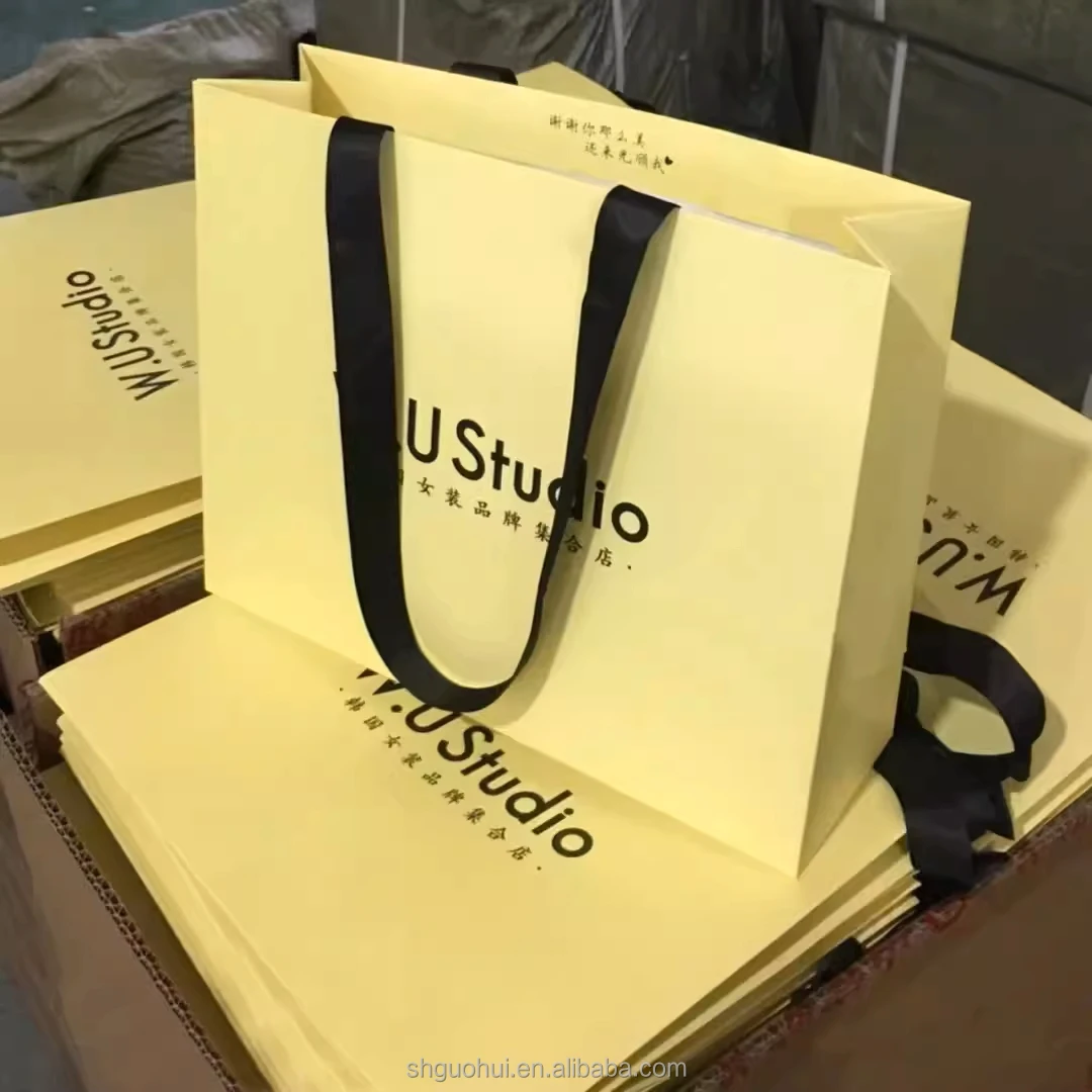 custom shopping paper bag luxury rope handle with your own logo