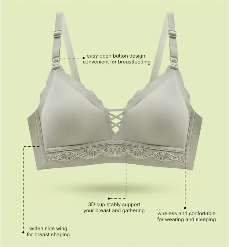
Traceless pregnant women underwear pregnancy breastfeeding bra top breathable lace maternity bra wireless lace nursing bra 