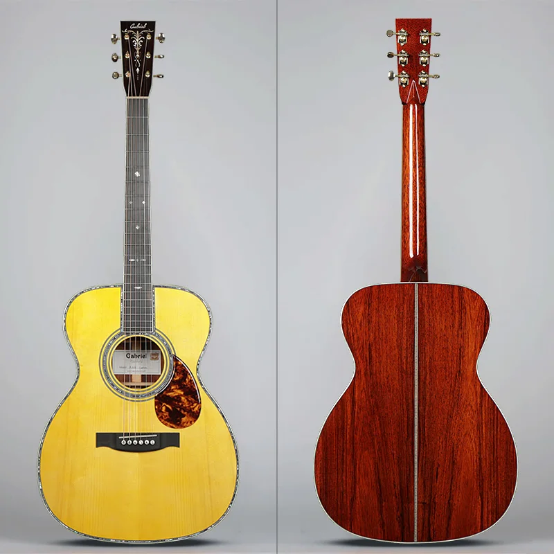 Gabriel custom model Wind song all solid wood handmade OM Honduras rosewood acoustic guitar for sale