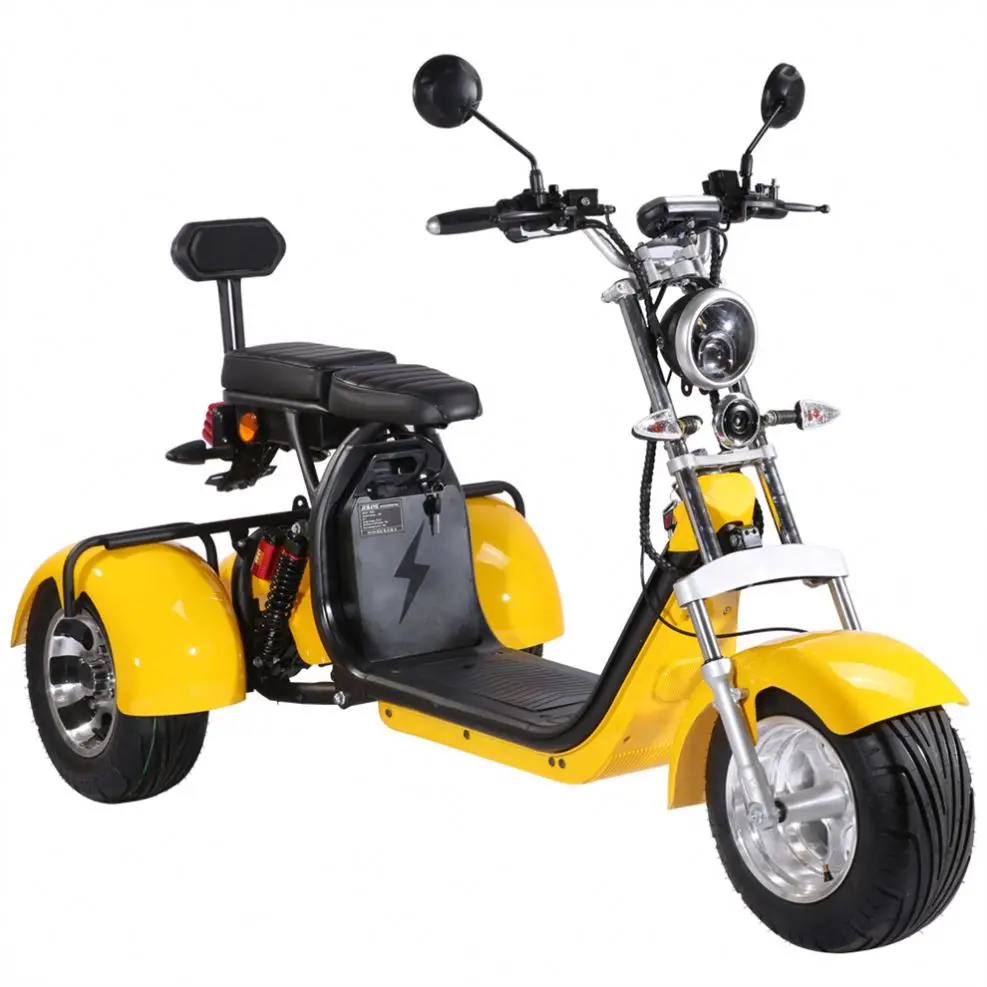 Yidegreen Scooter Three Wheels Big Tire Trike Atv Adult Tricycle Citycoco 3 Wheel Electric Scooter 1500W/2000W EEC Certificate