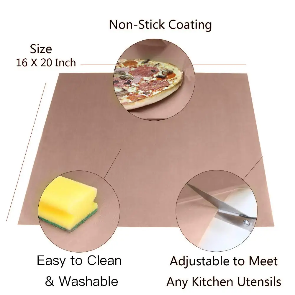 Non-stick And Heat Resistant Ptfe Glass Fabric Sheet For Press Transfer Reusable Oven Baking
