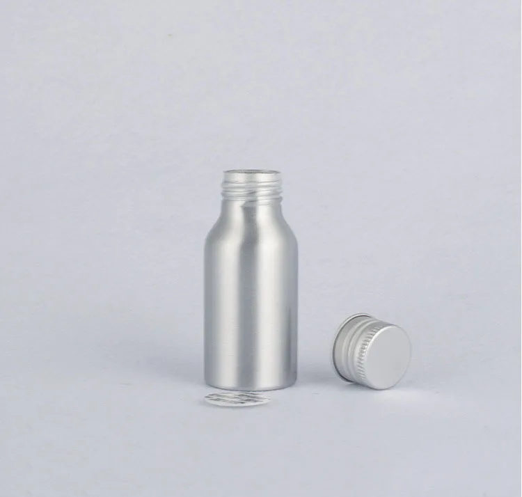 30ml 50ml 100ml 150ml 250ml 500ml Empty Silver Aluminum Bottle with Screw Cap