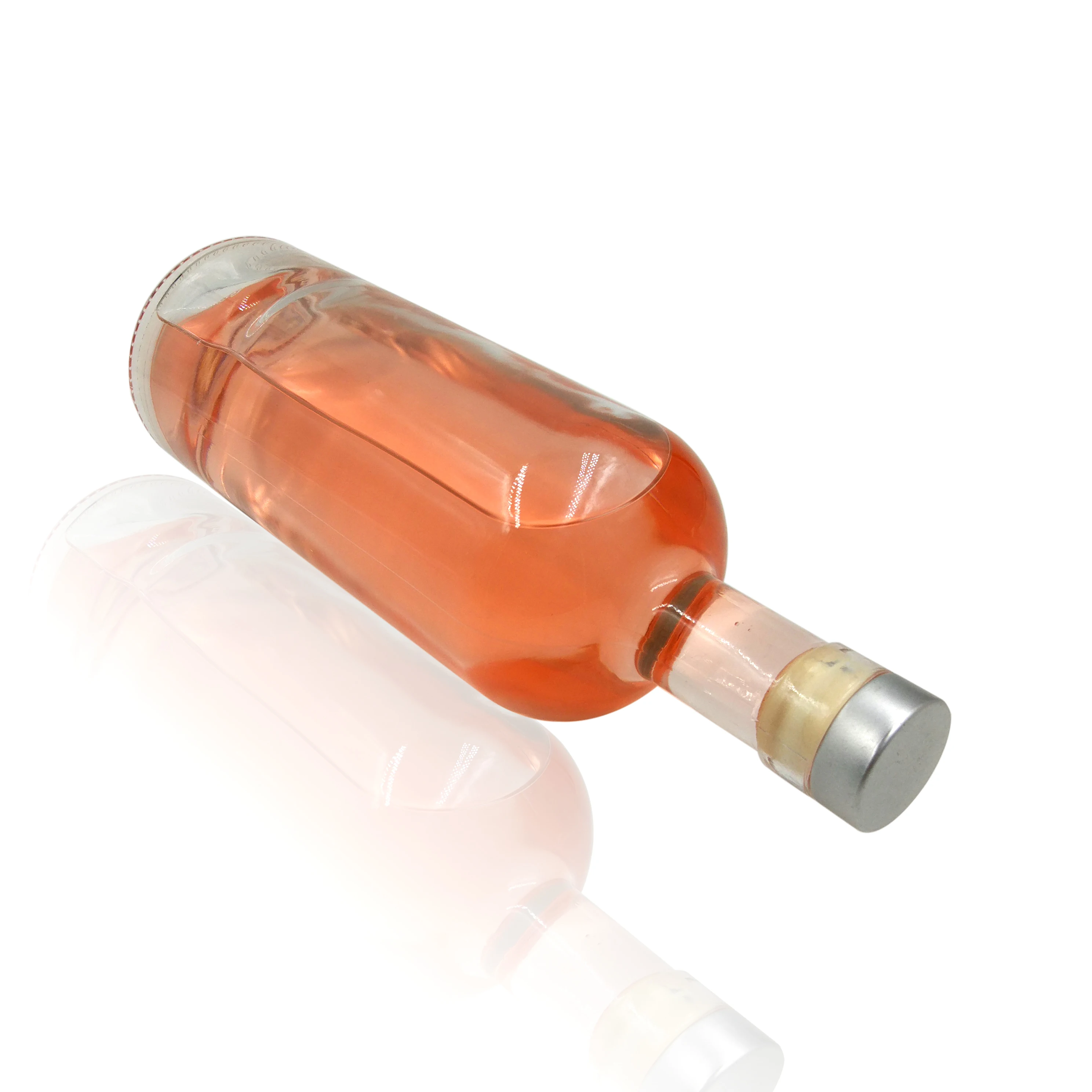 
Wholesale Round Clear Frosted Packing Empty Black Color Vodka Rum Glass Bottles for Whiskey Liquor Gin 