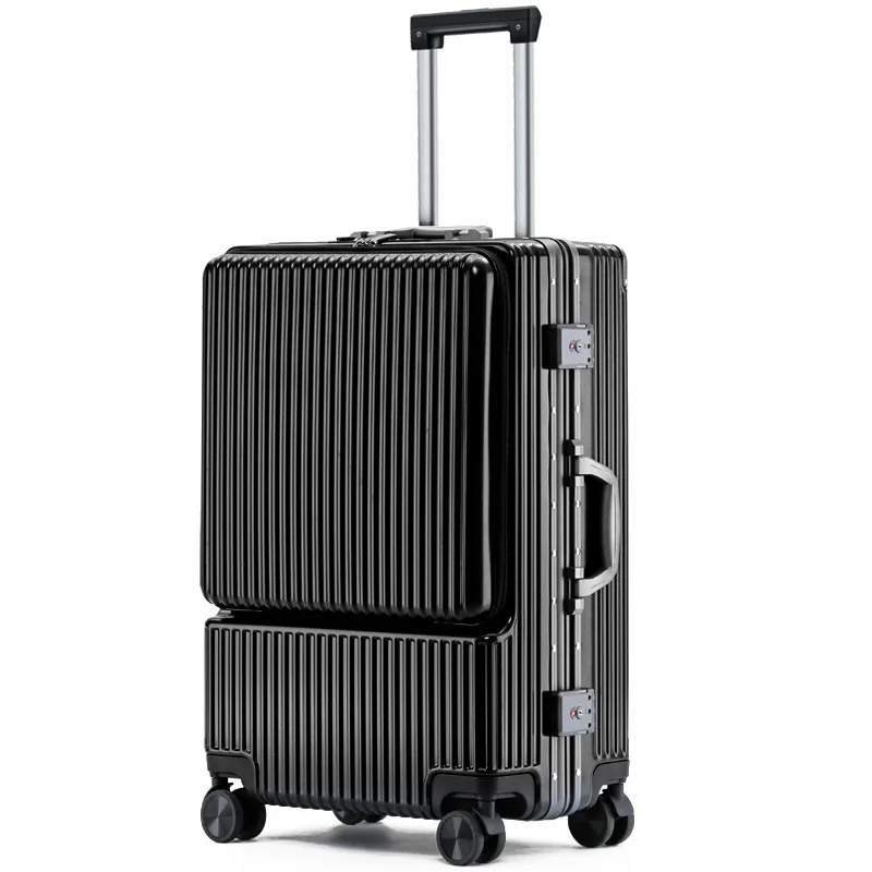 New Arrivals Pc Luggage With Side Pockets 20/22/24/26/29 Inch Side Open Trolley Travel Boarding Case