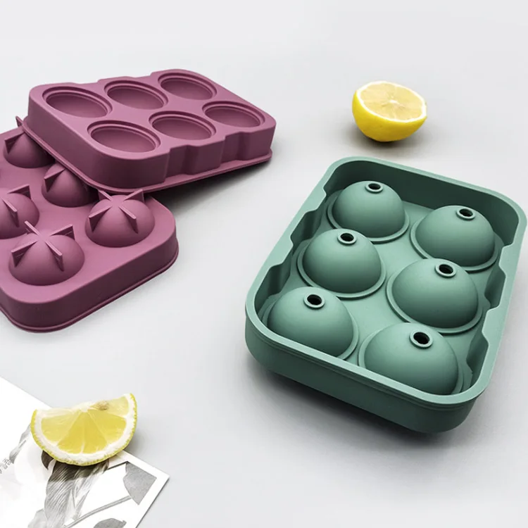 Wholesale Hot Sale BPA Free Reusable Easy Release Silicone 6 Cavity Ice Ball Mold
