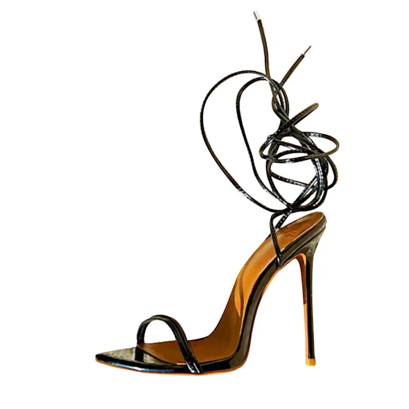 New style pointed toe stiletto combination anklet strap high-heeled Roman sandals Women shoes