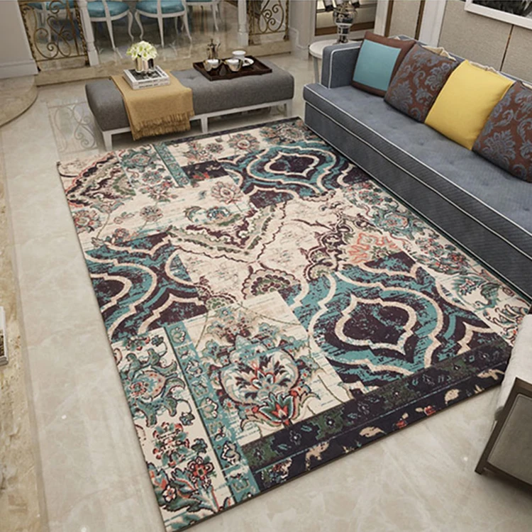 Factory Direct Sell Low Price Geometric Style Printed Floor Custom Nordic Bedroom Carpet