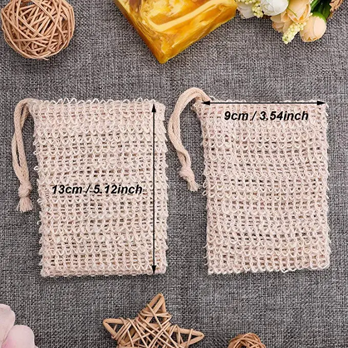 Siicoo Wholesale Bathroom Personal Effects Cotton Mesh Sisal Soap Saver Bag