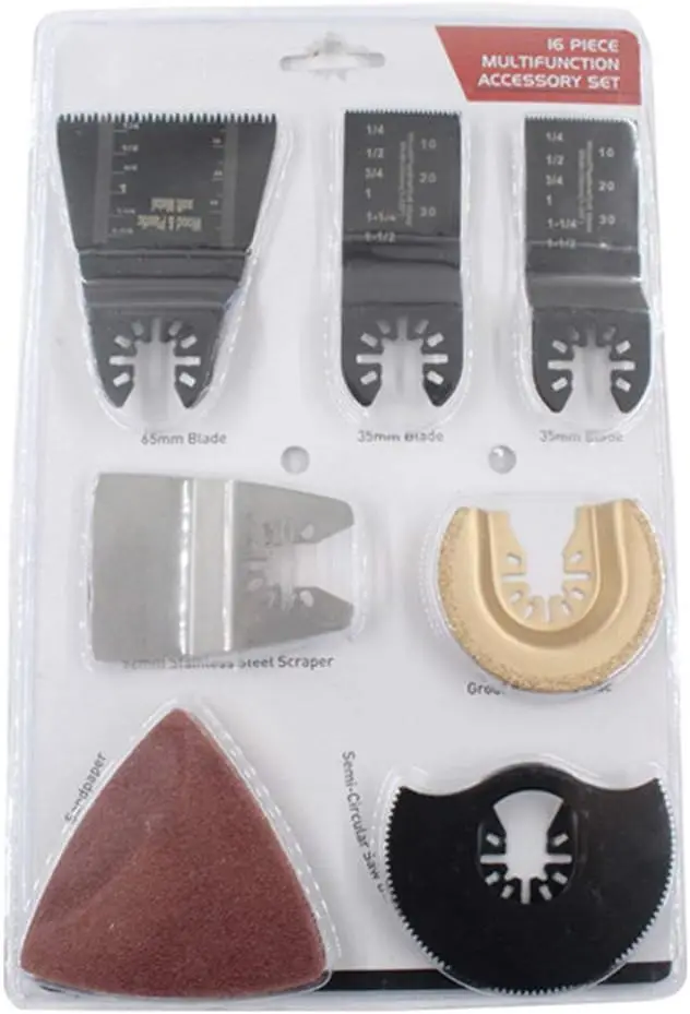 PEX 16 Pcs Multitool Quick Release Multi Tool Oscillating Saw Blades Metal Wood Cutting Disc