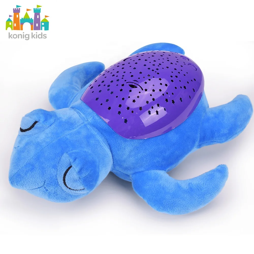 Konig Kids Factory Wholesale Soft Stuffed Animal Push Sleeping Soothing Plush Toy With Music and Projection
