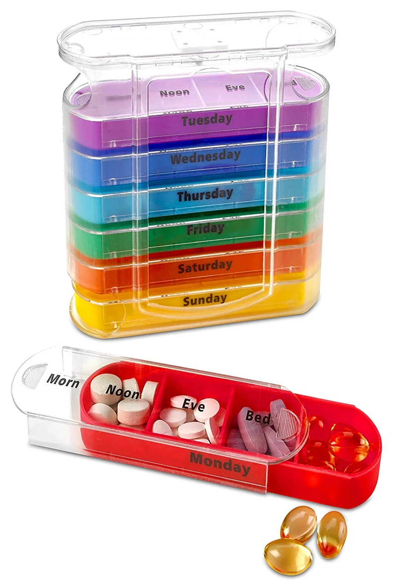 High Quality 28 Compartments Organizer Pill Case Storage Pill Box 7 Days Pill Box