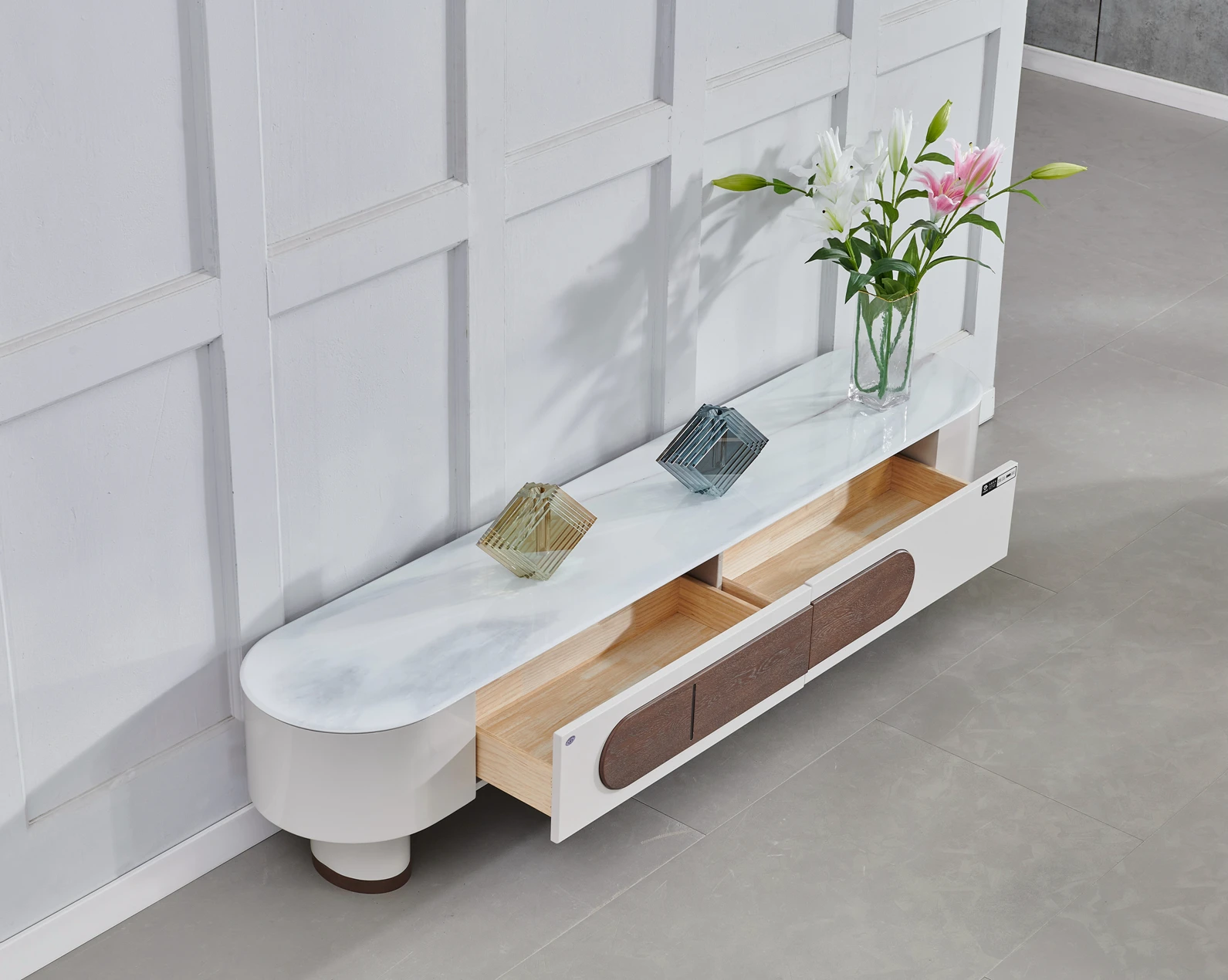 Heavy Duty Mobile Modern Classic Decoration Tv Stand Ability to Hold Tvs Fro Price of 85 Inch Luxury