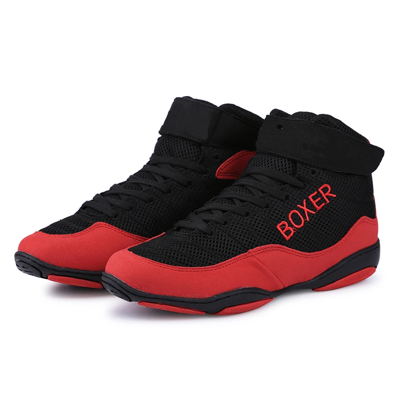 
Non-slip Wear-resistant Professional Training Wrestling Boxing Shoes Men Leather Wrestling Shoes 