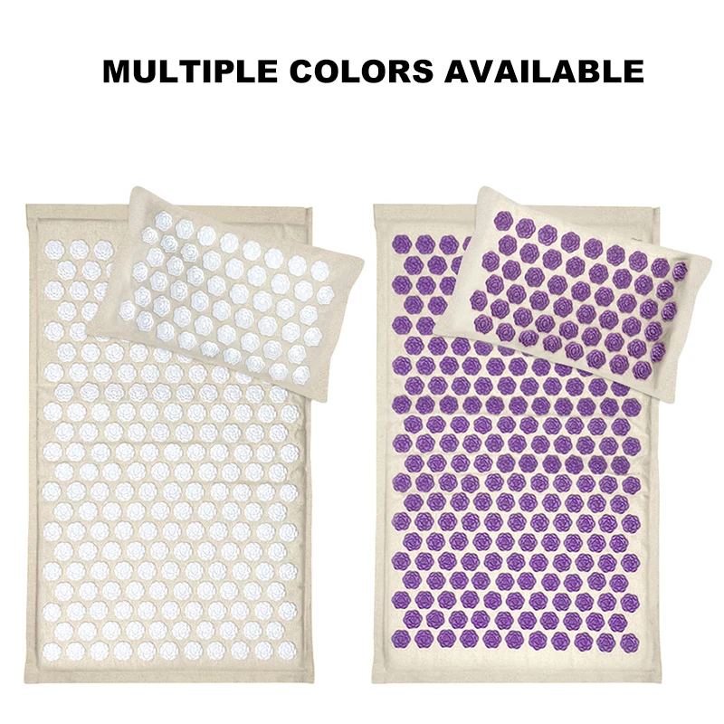 Eco Friendly Coconut Filled Lotus Acupressure Foot Body Massage Mat and Pillow Set