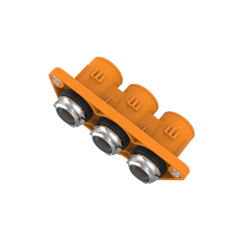 1 2 3 POS HV Pass-Through Plastic HVPT high voltage Connector for Electric vehicle